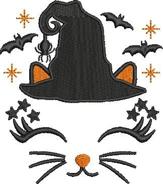 Halloween Cat Witch Face Halloween Cat Witch Face