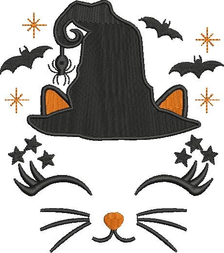 Halloween Cat Witch Face Halloween Cat Witch Face