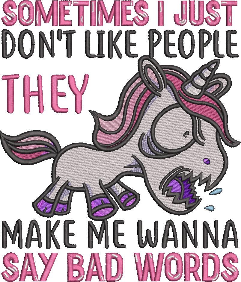 I just Dont Like People Savage Unicorn Quote