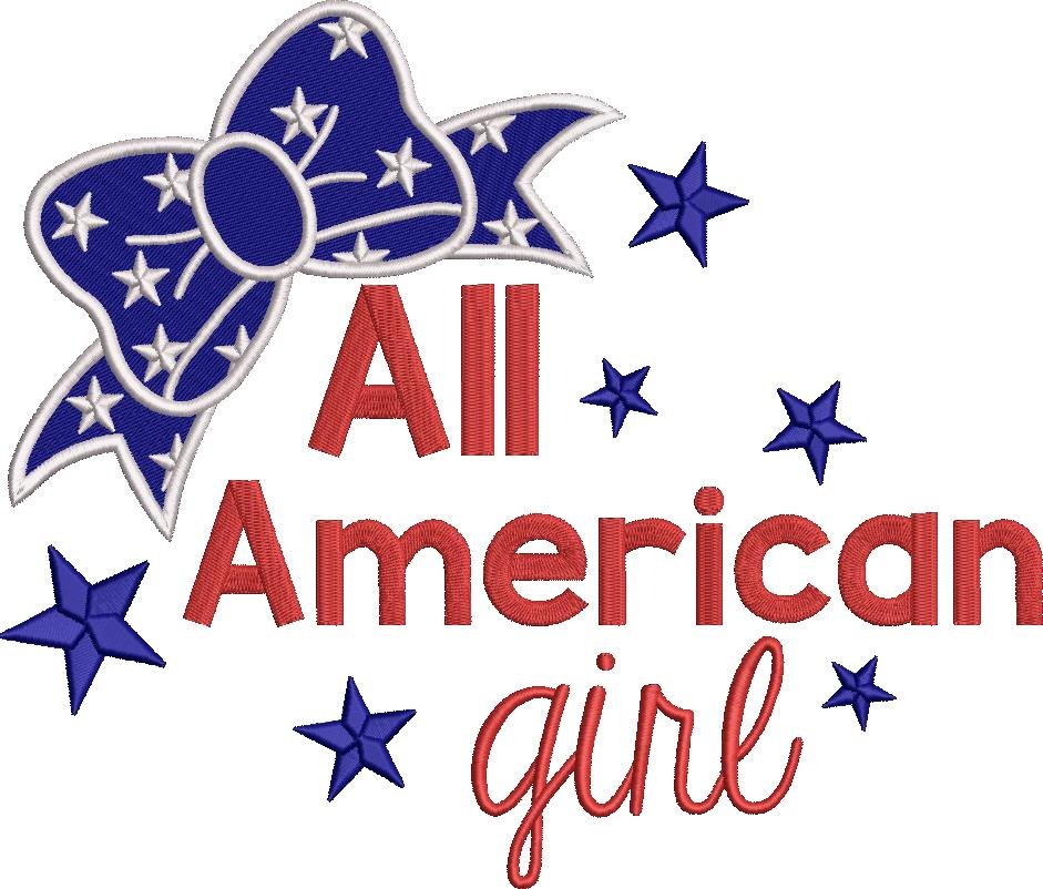 All American Girl Embroidery Design