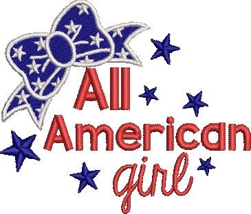 All American Girl Embroidery Design