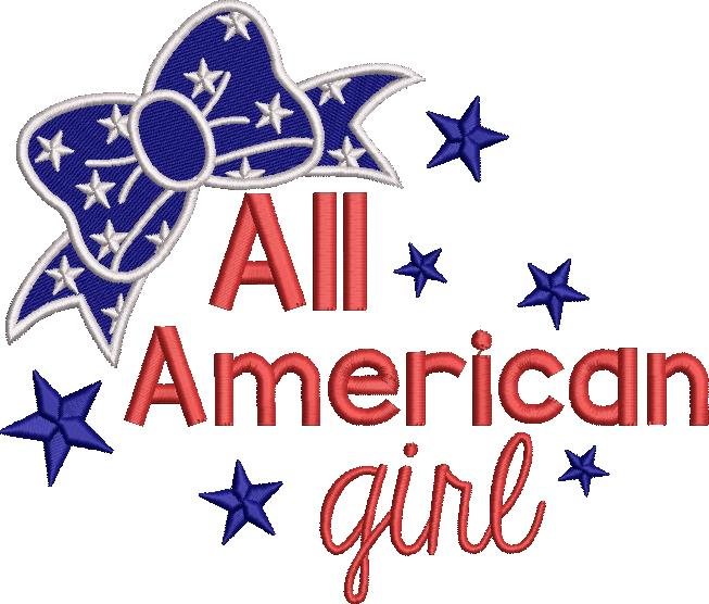 All American Girl Embroidery Design