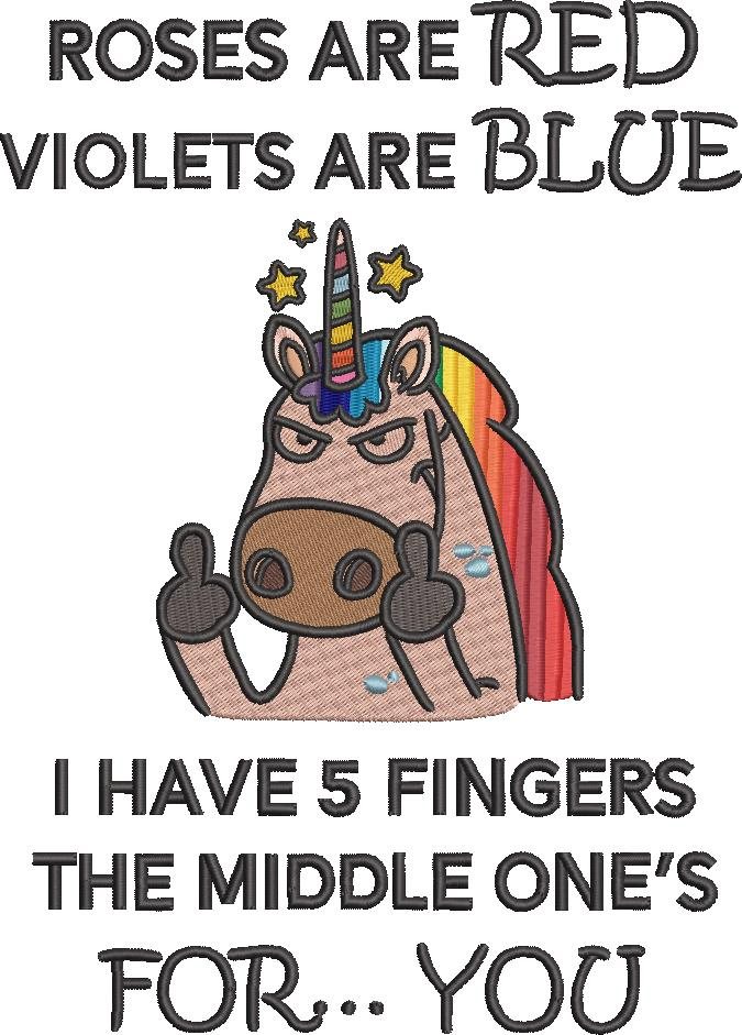 Fingers Funny Unicorn Saying