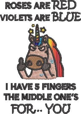 Fingers Funny Unicorn Saying