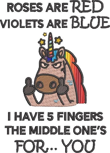 Fingers Funny Unicorn Saying