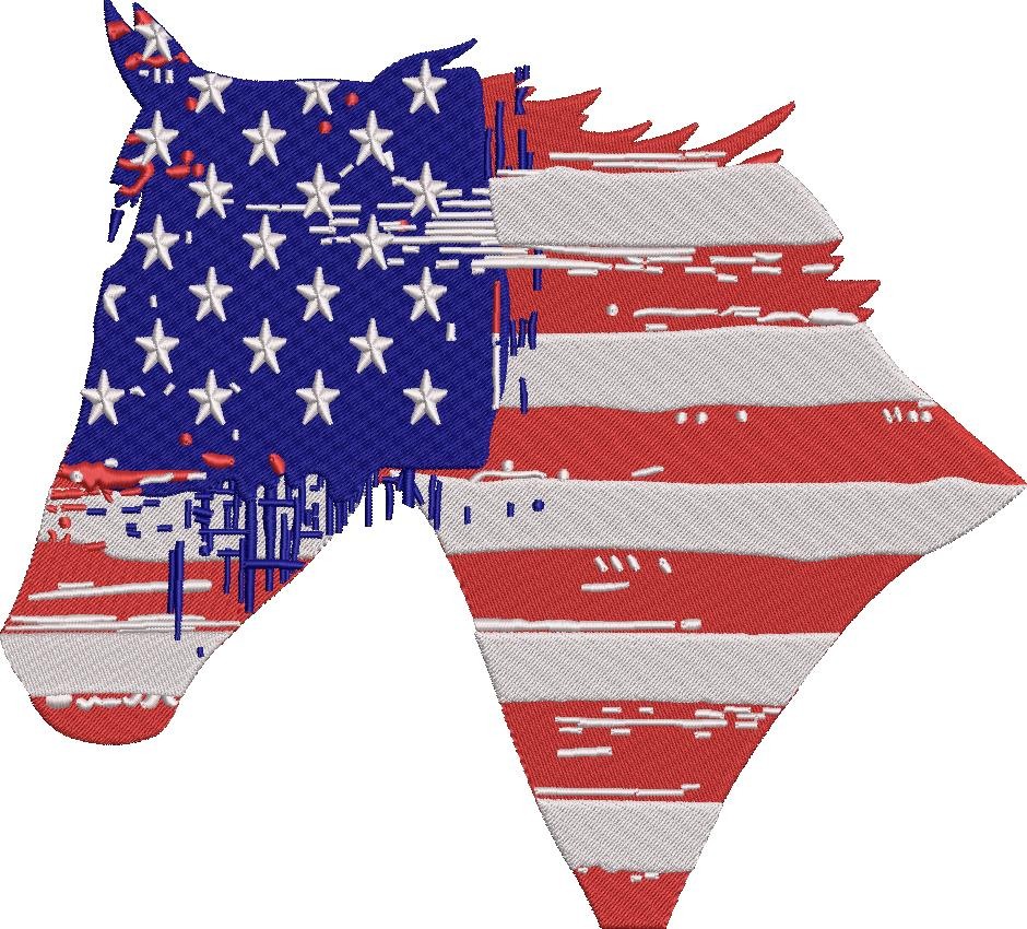USA Flag Horse