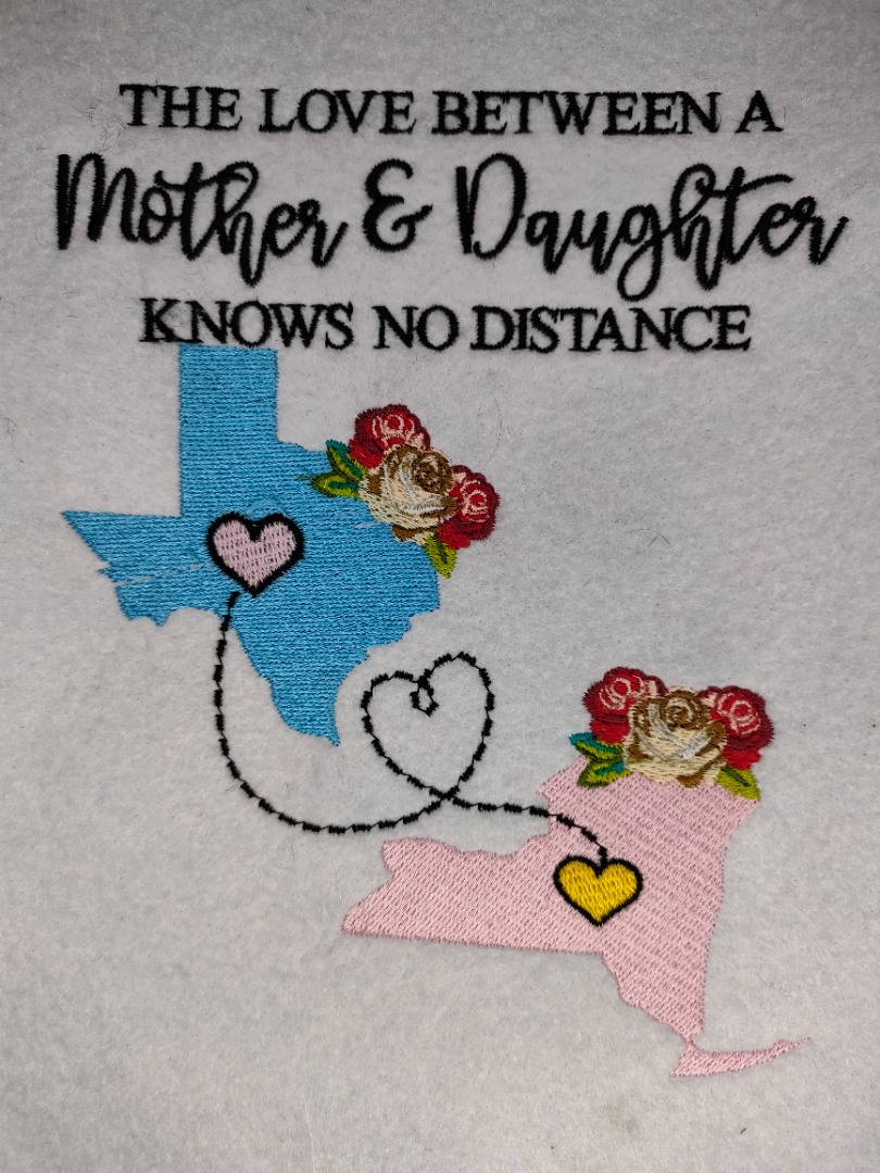 Mother and Daughter Love - Custom Digitizing