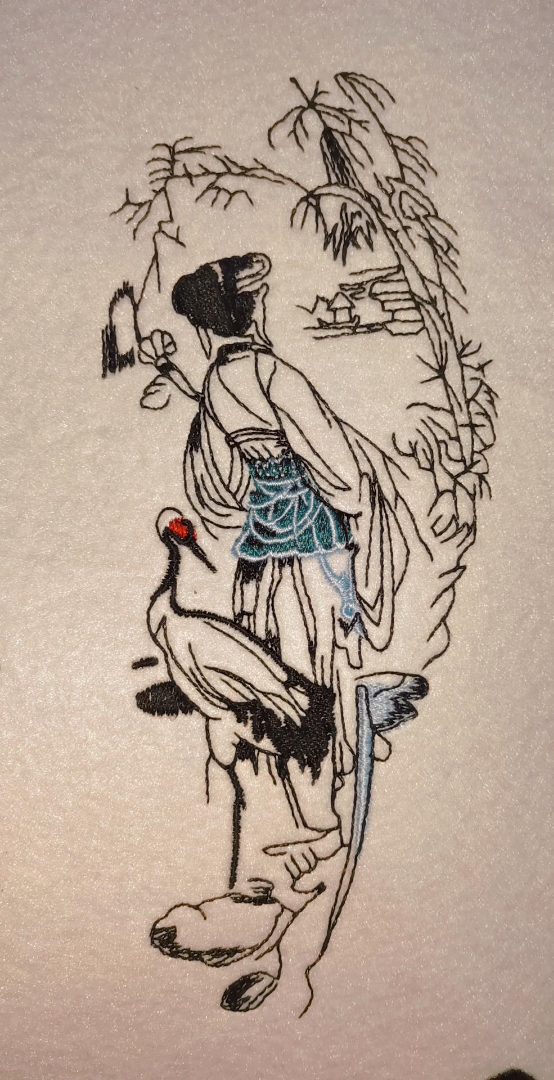 Crane with Japanese Girl