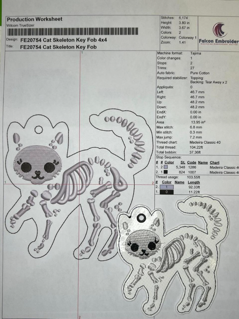 Cat Skeleton Key Fob