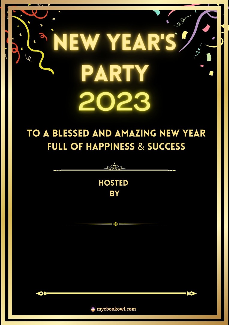New Year Invitation Printable Cards