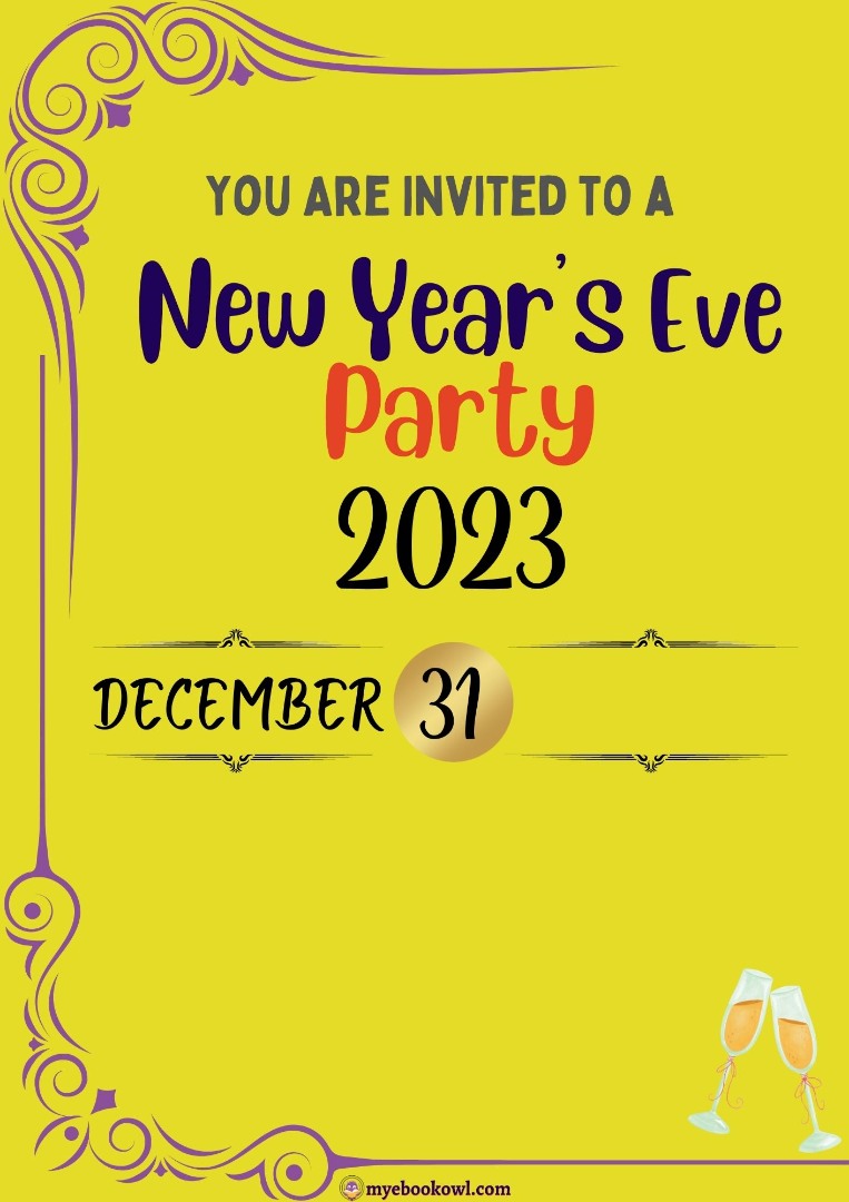 New Year Invitation Printable Cards