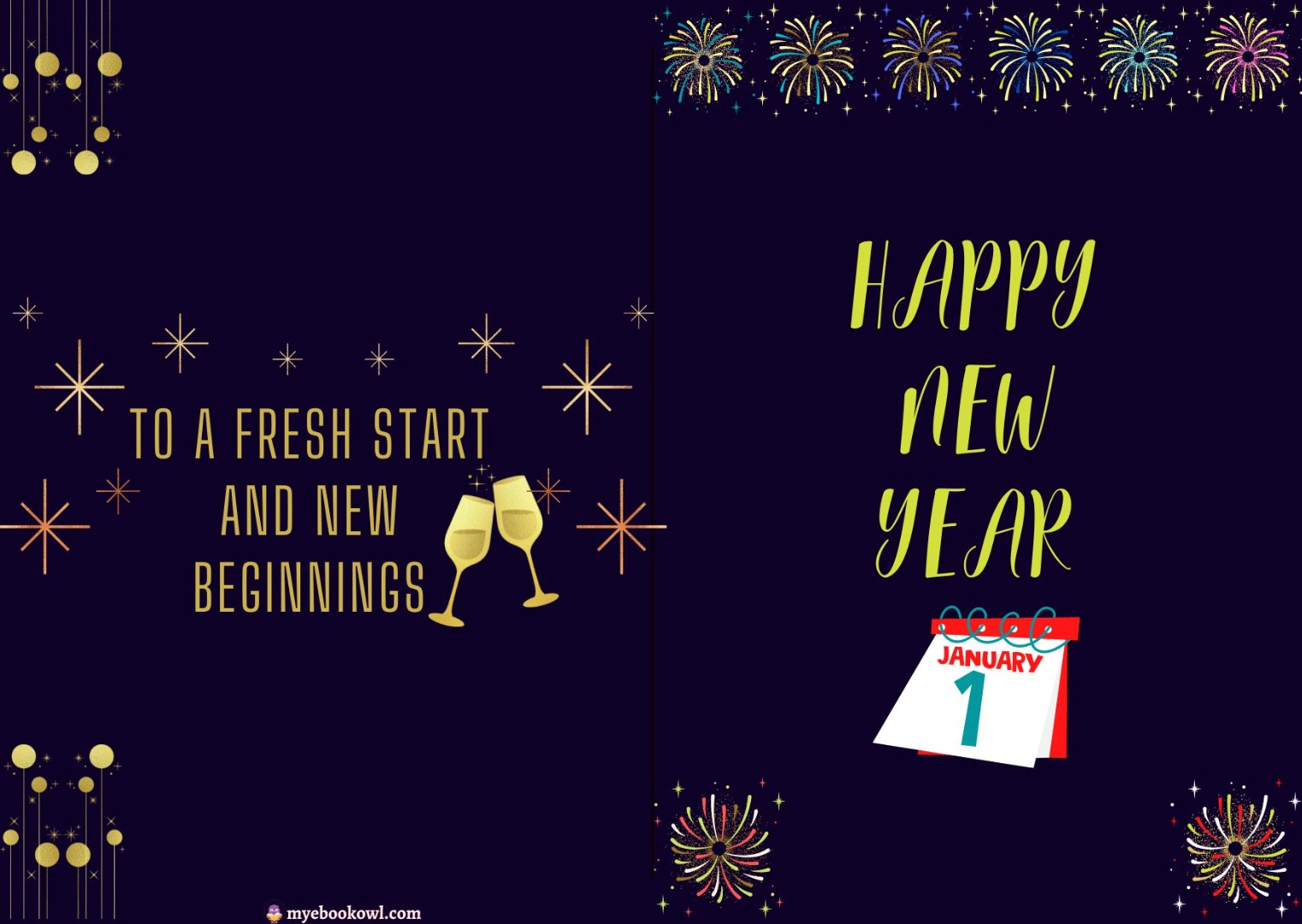 Merry Christmas Foldable & Happy New Year Printable Cards Merry Christmas Foldable & Happy New Year Printable Cards