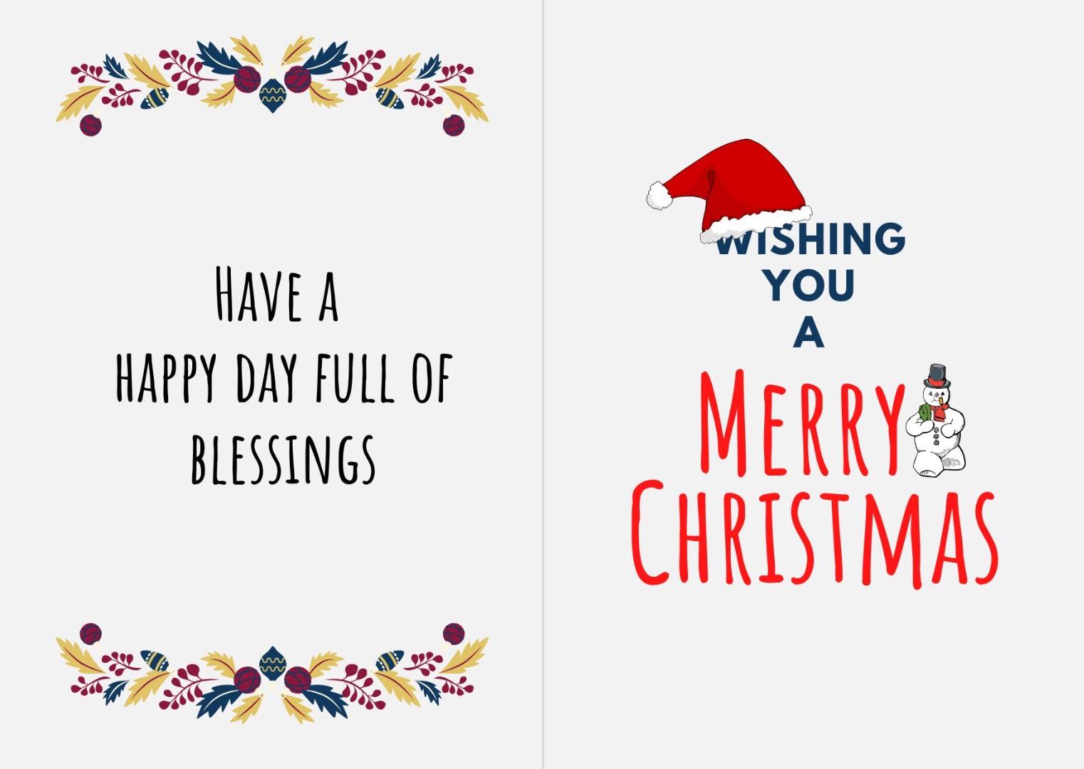Merry Christmas Foldable & Happy New Year Printable Cards Merry Christmas Foldable & Happy New Year Printable Cards