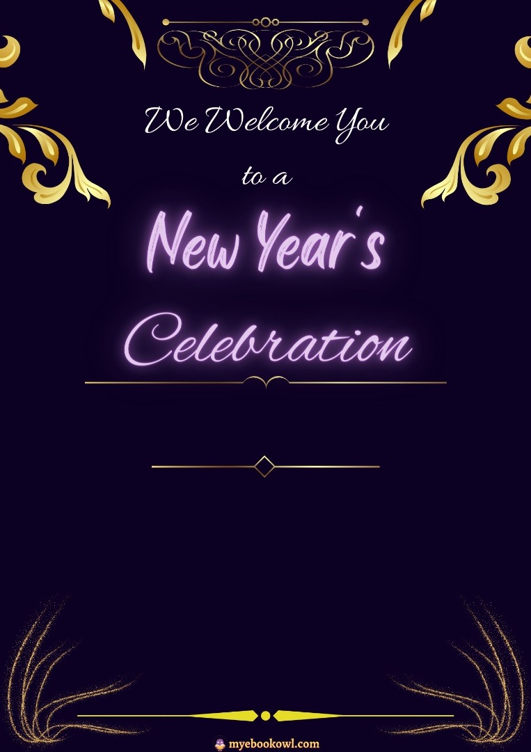 New Year Invitation Printable Cards