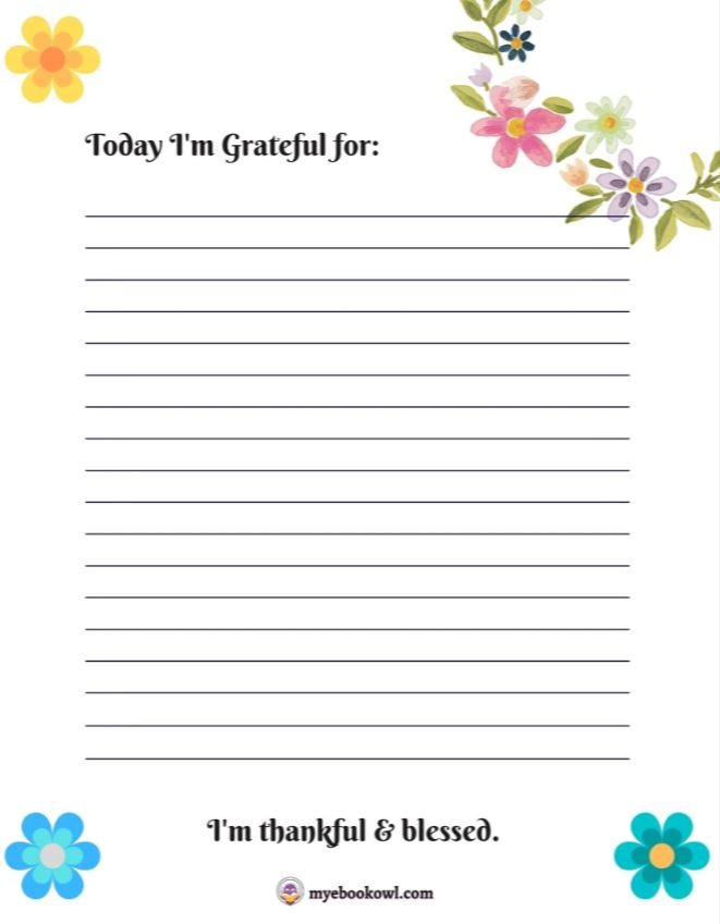 I'm Grateful Printable I'm Grateful Printable
