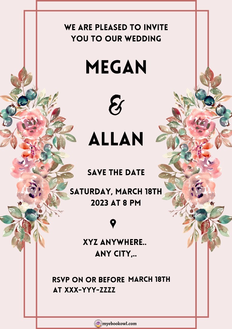 Wedding Guest List and Invitation Printable Wedding Guest List and Invitation Printable