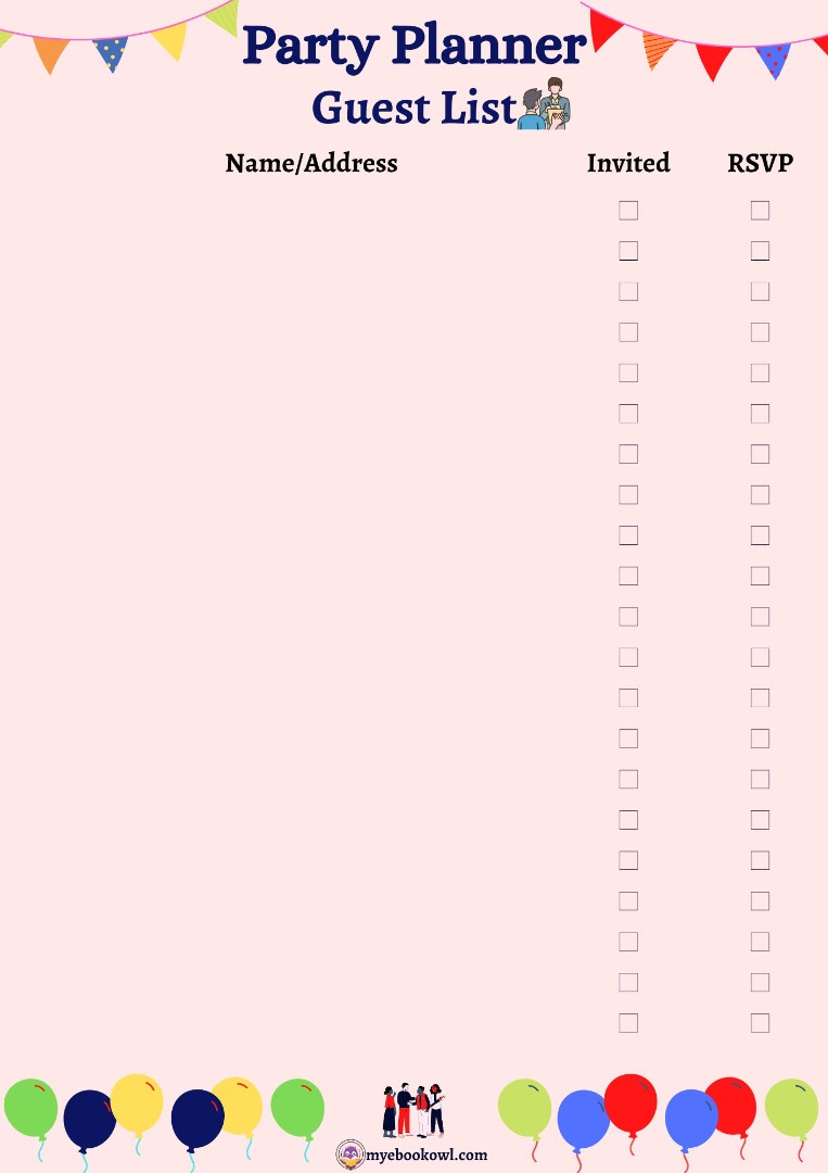 Party Planner Printable Set