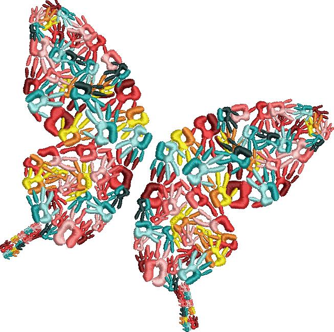 Human Hand Print Butterfly Shape
