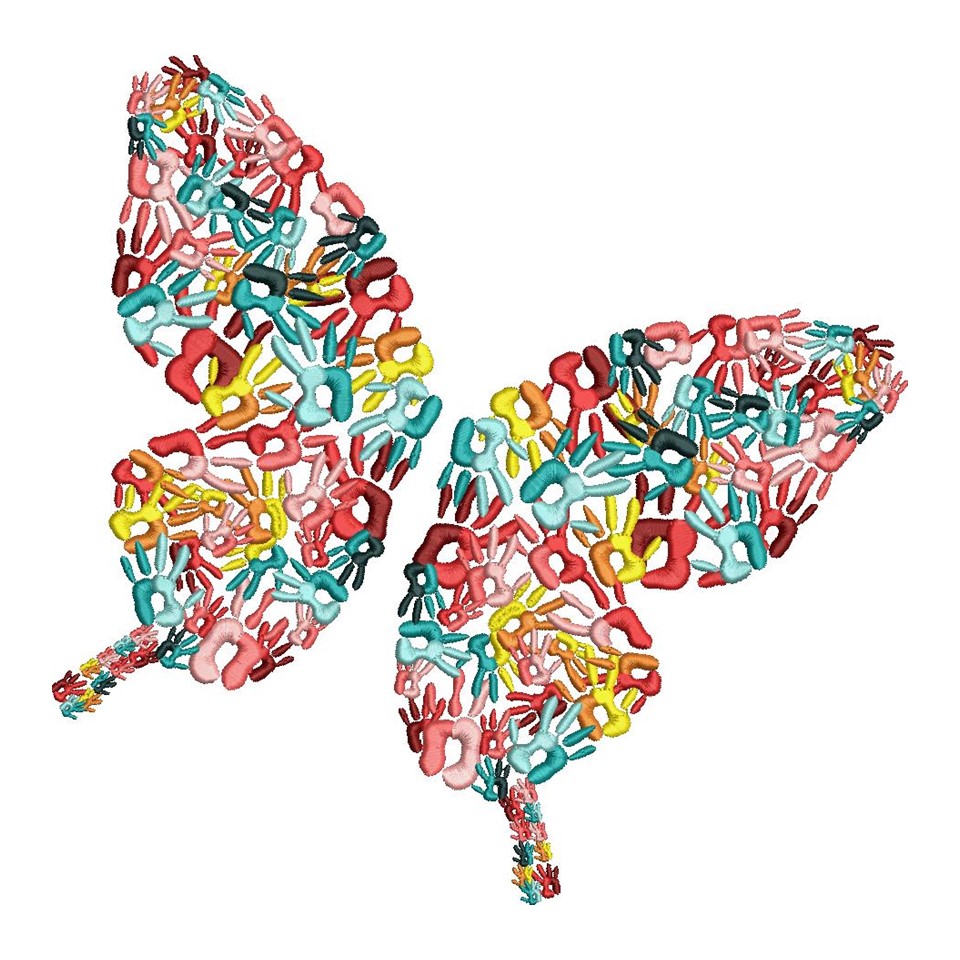 Human Hand Print Butterfly Shape