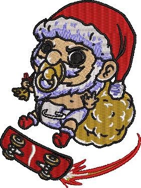 Baby Santa Skating Baby Santa Skating