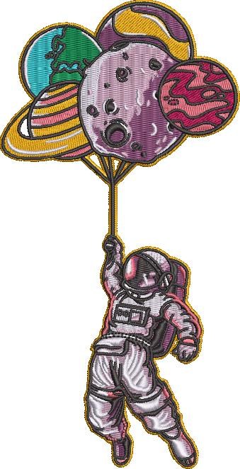 Astronaut Holding Planet Balloons Astronaut Holding Planet Balloons