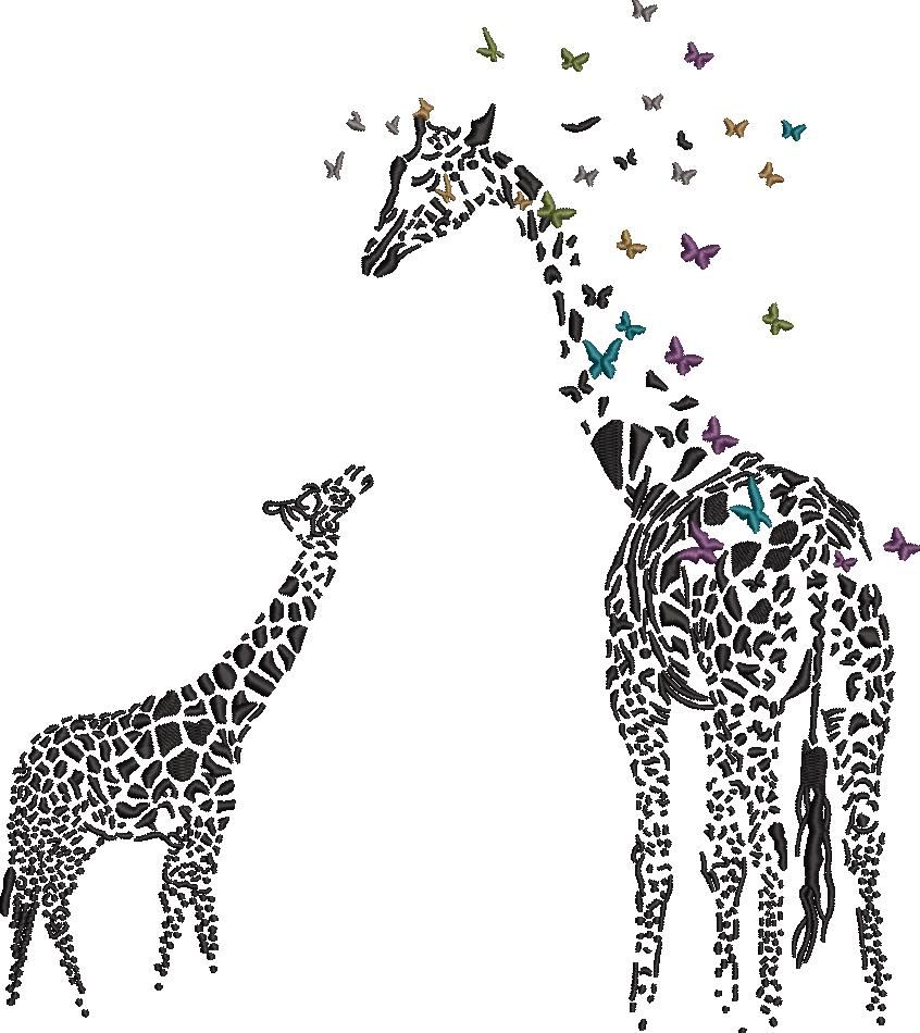 Giraffe Butterfly And Love