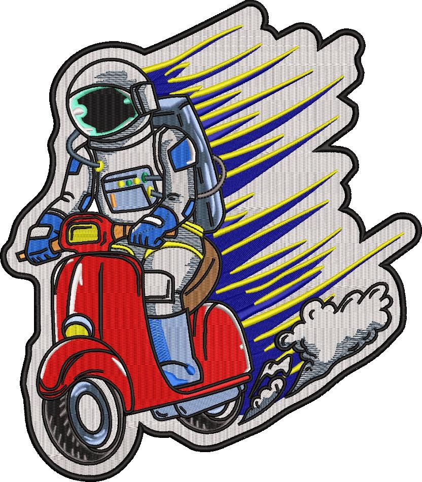 Funny Astronaut On A Scooter Funny Astronaut On A Scooter