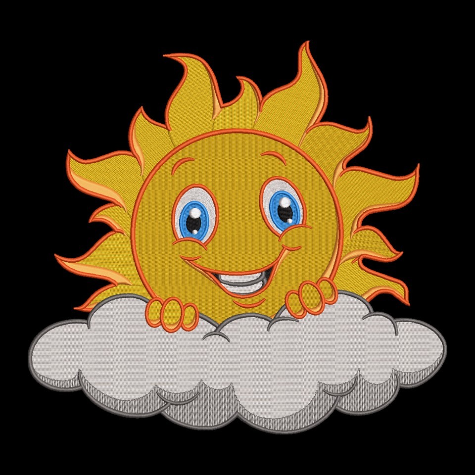 Happy Sun Behind Cloud