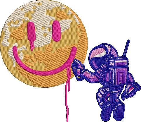 Astronaut With Happy Planet Astronaut With Happy Planet