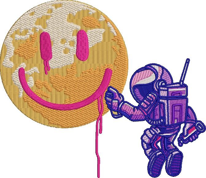 Astronaut With Happy Planet Astronaut With Happy Planet