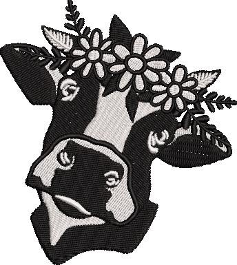 Cow In A Floral Wreath Cow In A Floral Wreath