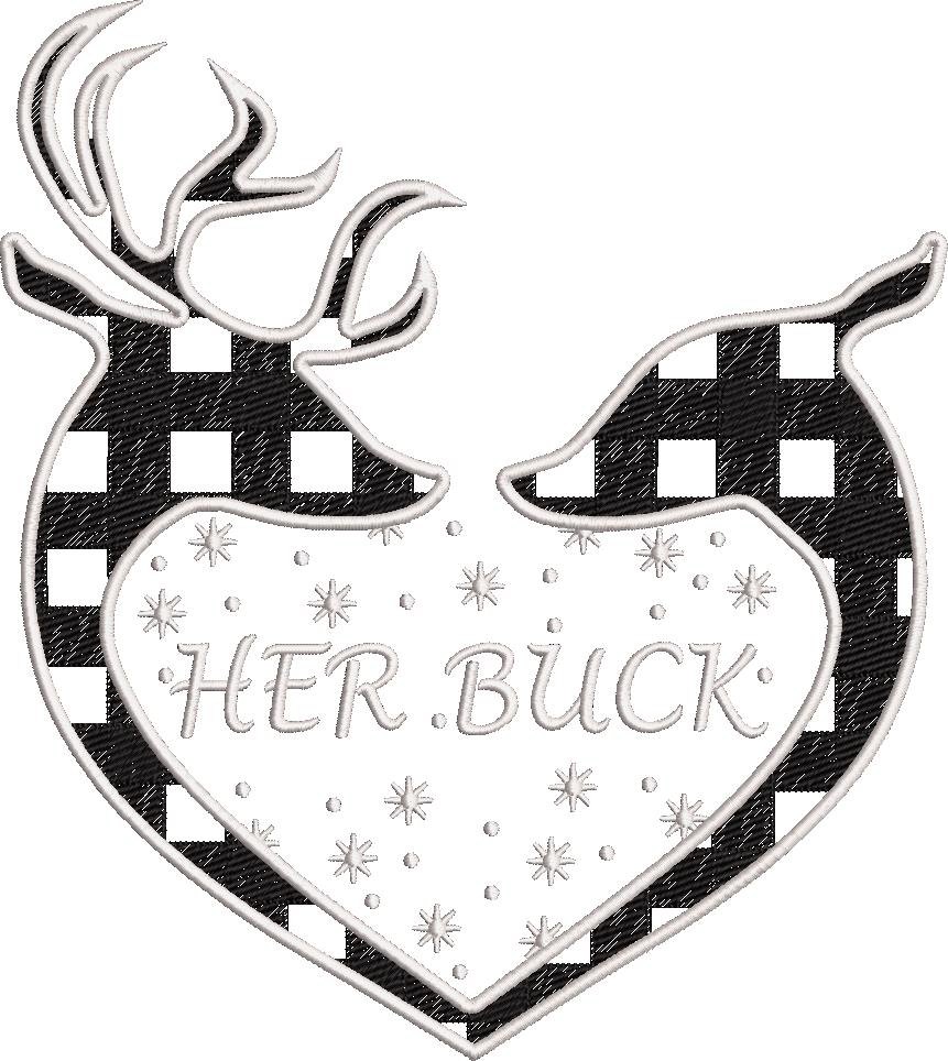 His Doe Her Buck Applique