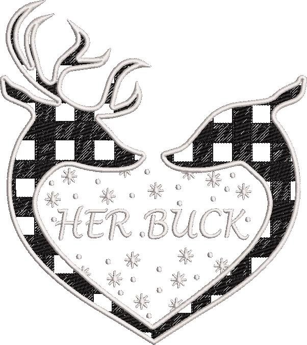 His Doe Her Buck Applique