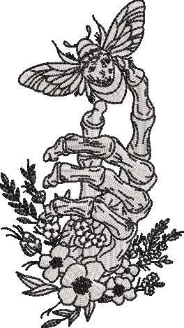 Skeleton Hand Holding Bee Skeleton Hand Holding Bee