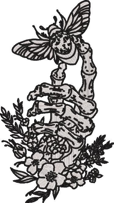 Skeleton Hand Holding Bee Skeleton Hand Holding Bee