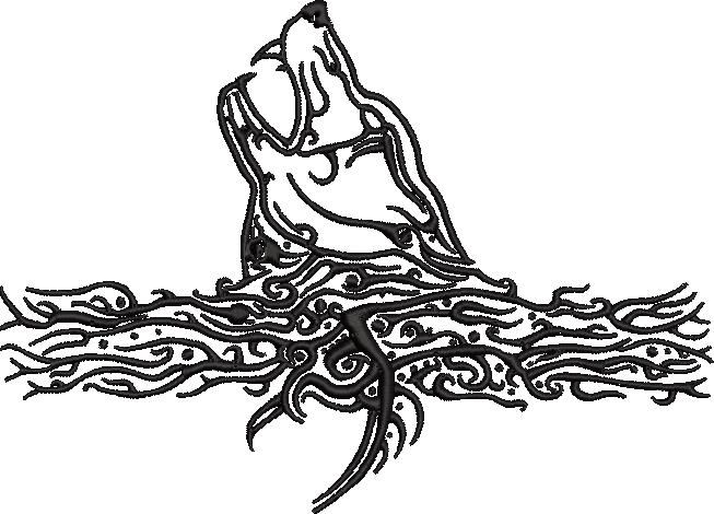 Wolf Embroidery Design