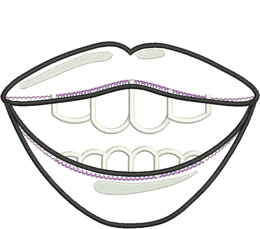 Smile Mask Full Applique - ITH