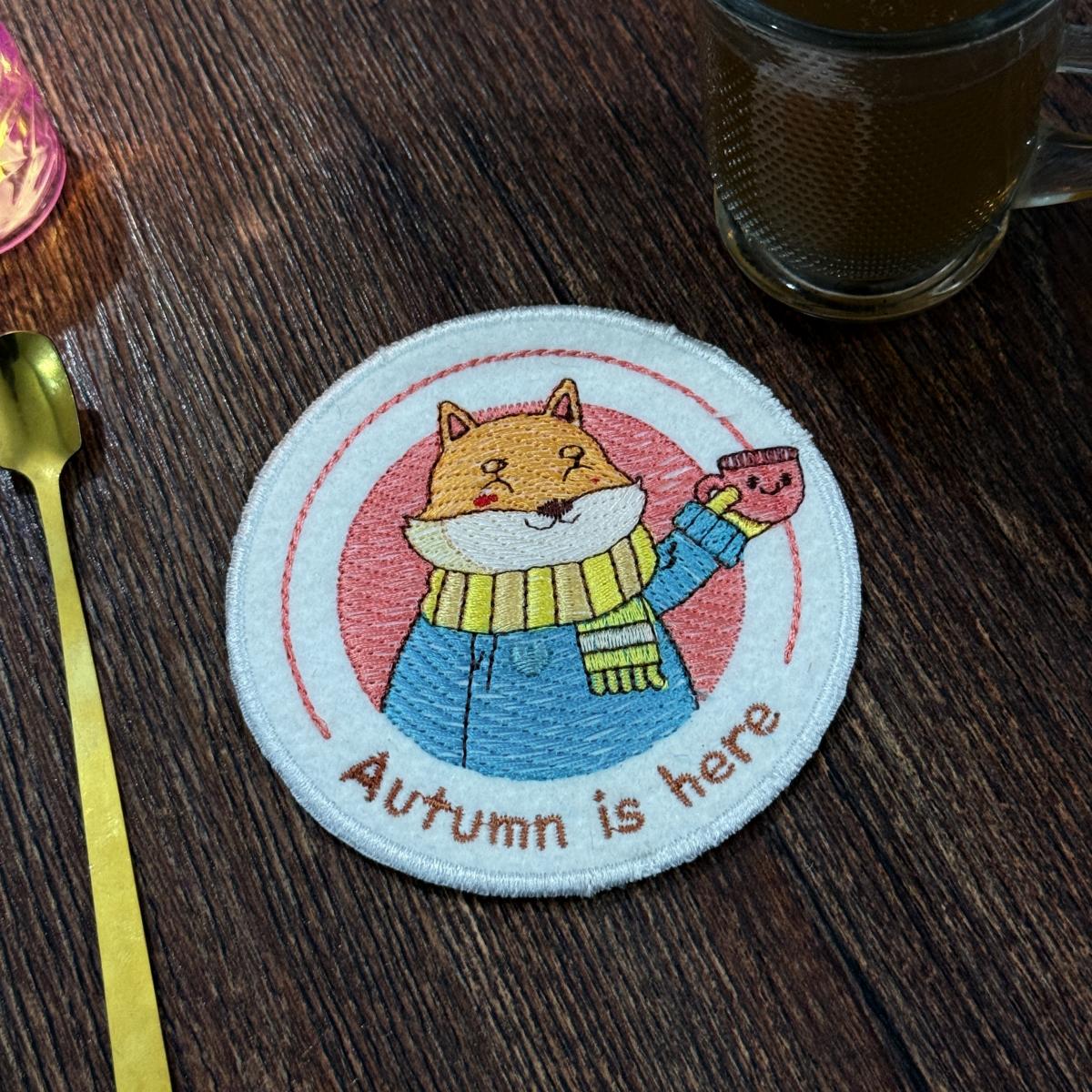 Autumn Is Here Fox ITH Coaster Autumn Is Here Fox ITH Coaster