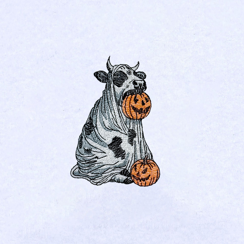 Cow Ghost With Pumpkin Cow Ghost With Pumpkin