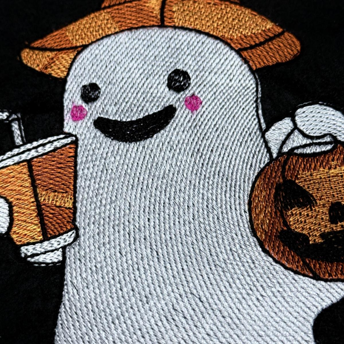 Ghost With Pumpkin And Drink