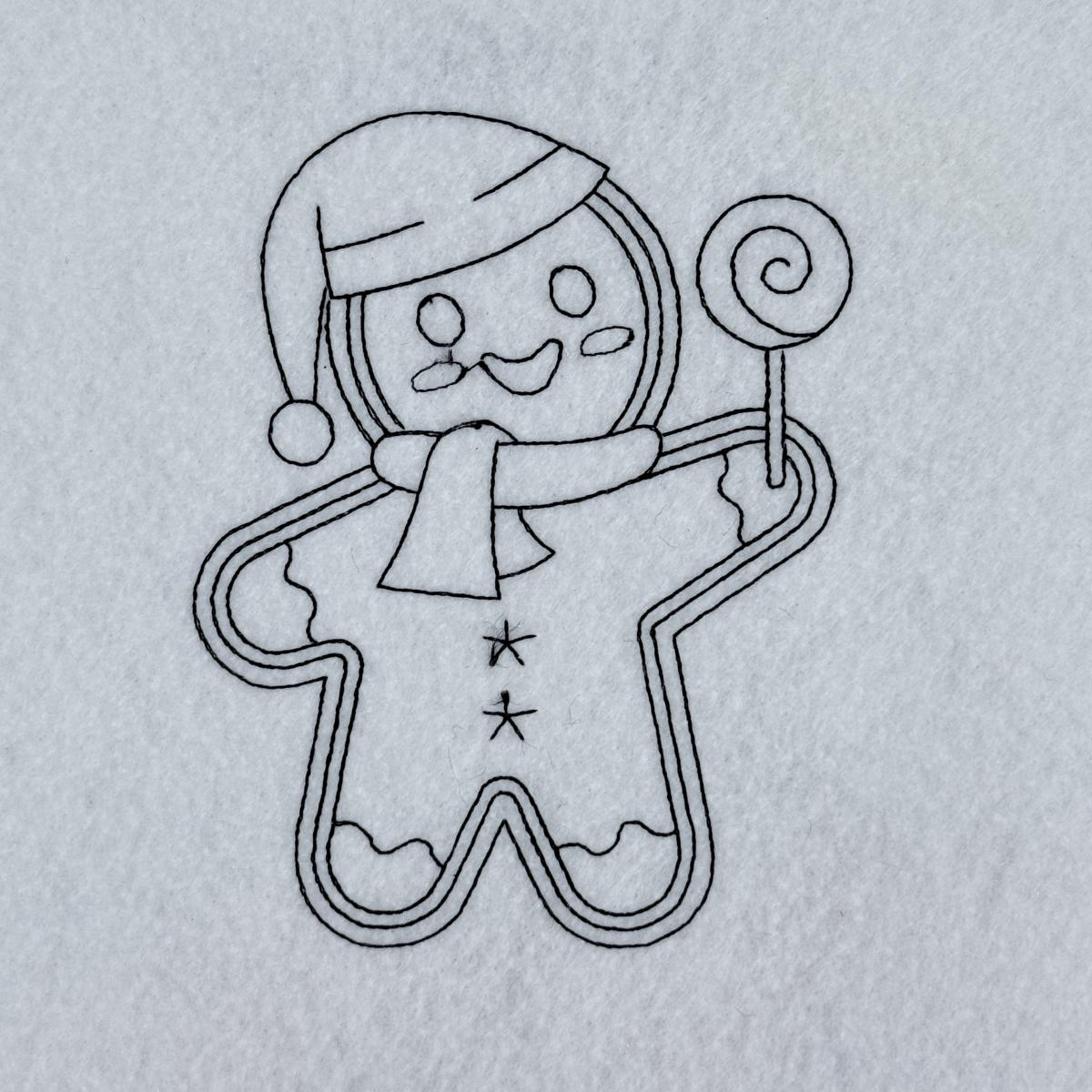 Gingerbread Man With Lollipop Line Art Gingerbread Man With Lollipop Line Art