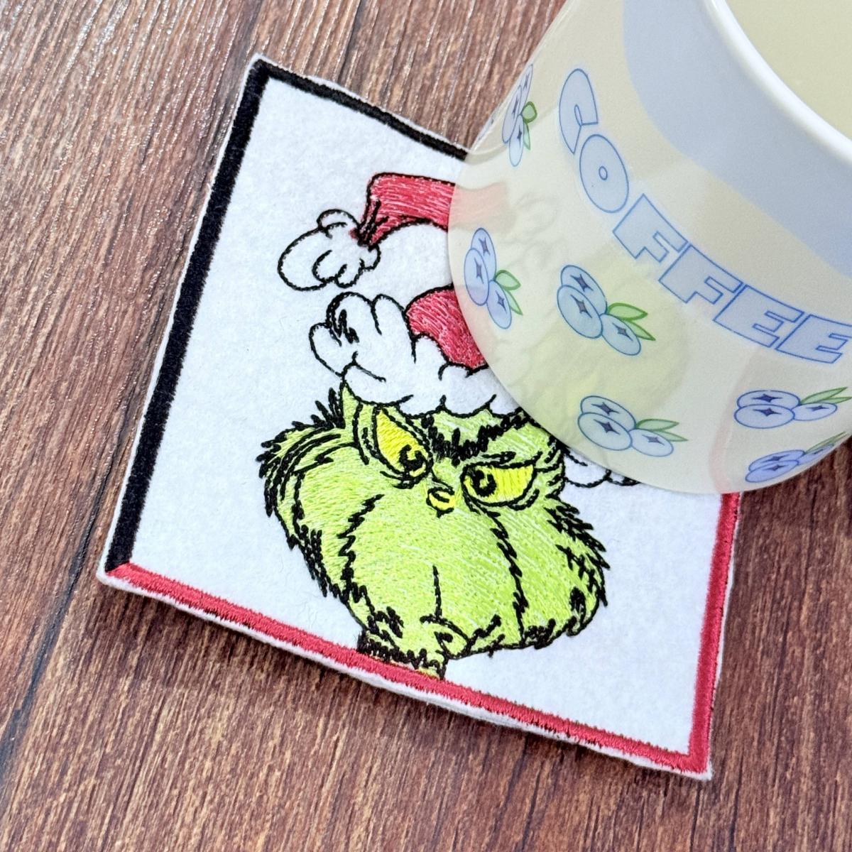 Grumpy Christmas Thief Coaster ITH Grumpy Christmas Thief Coaster ITH