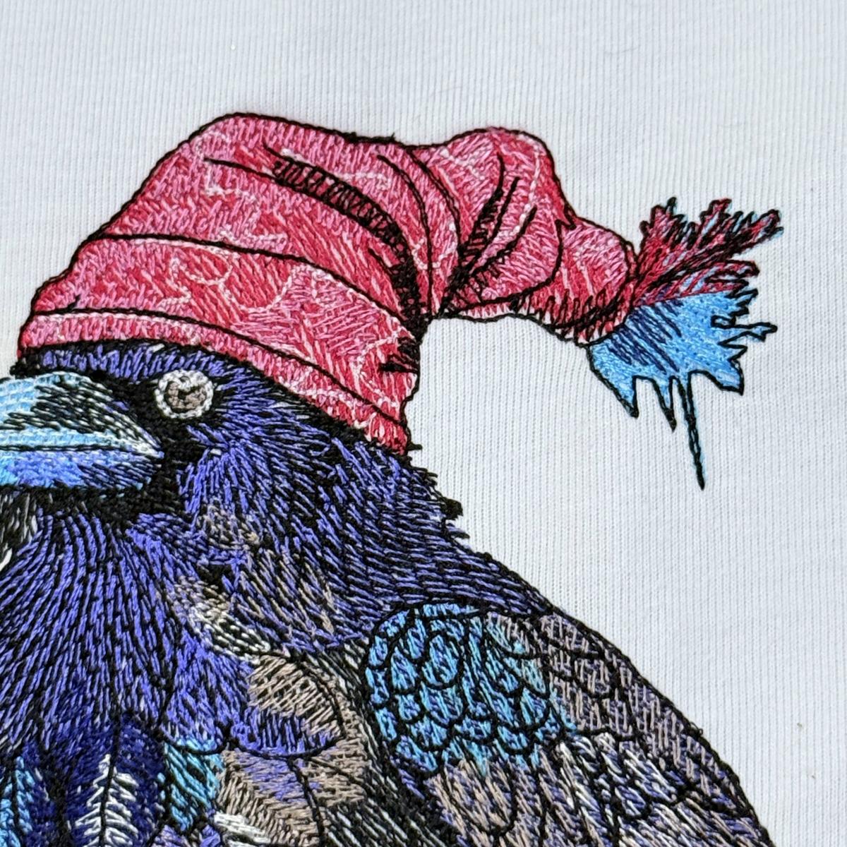 Raven In Christmas Hat Raven In Christmas Hat