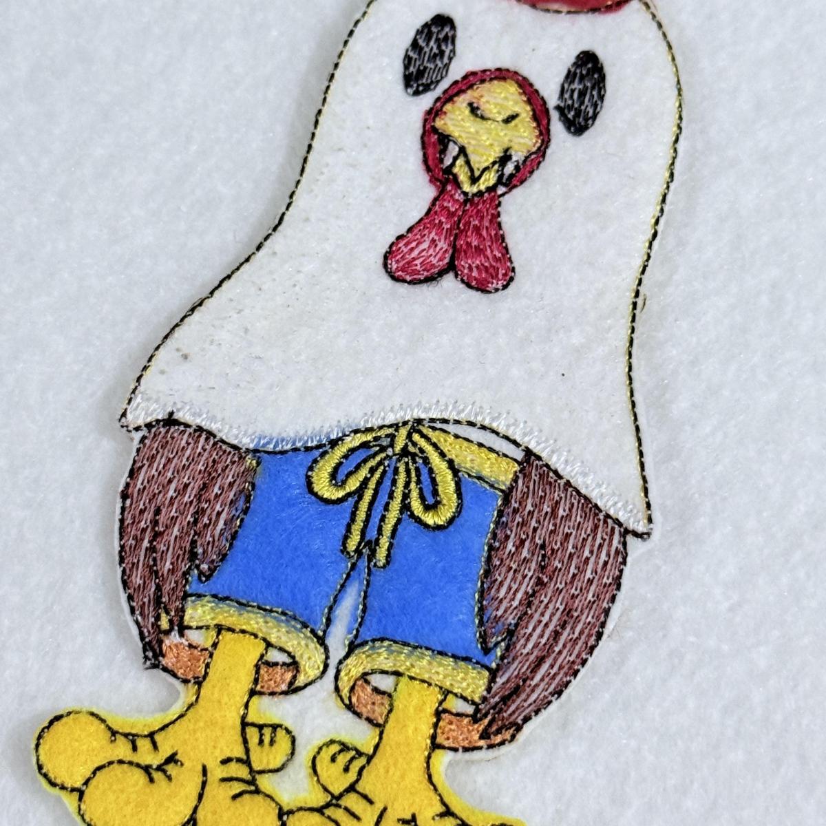 Rooster With Bow Applique Rooster With Bow Applique