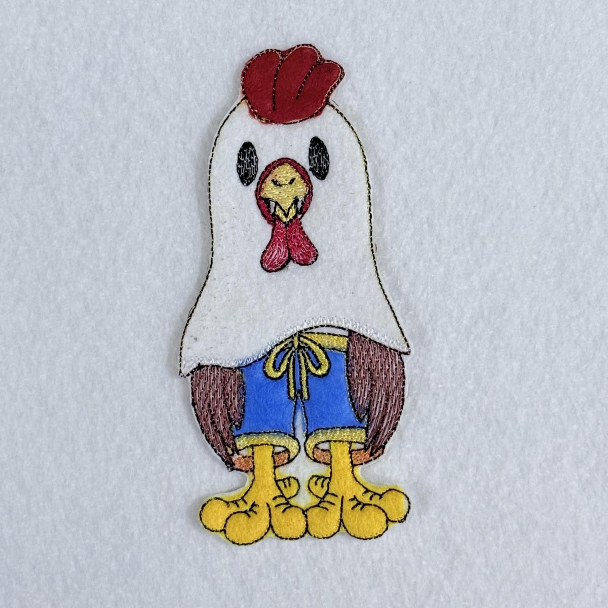 Rooster With Bow Applique Rooster With Bow Applique