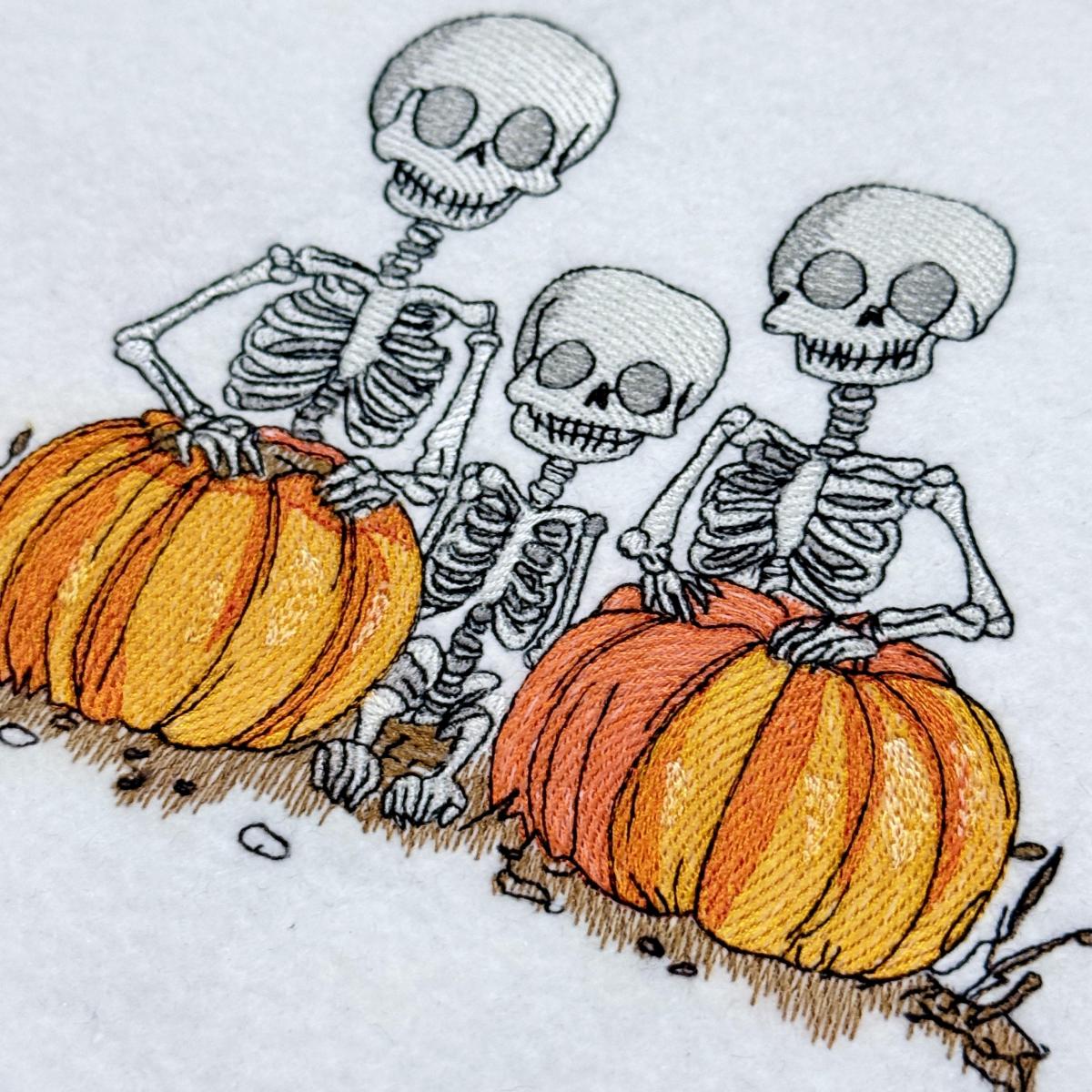 Skeleton Family With Pumpkins Skeleton Family With Pumpkins