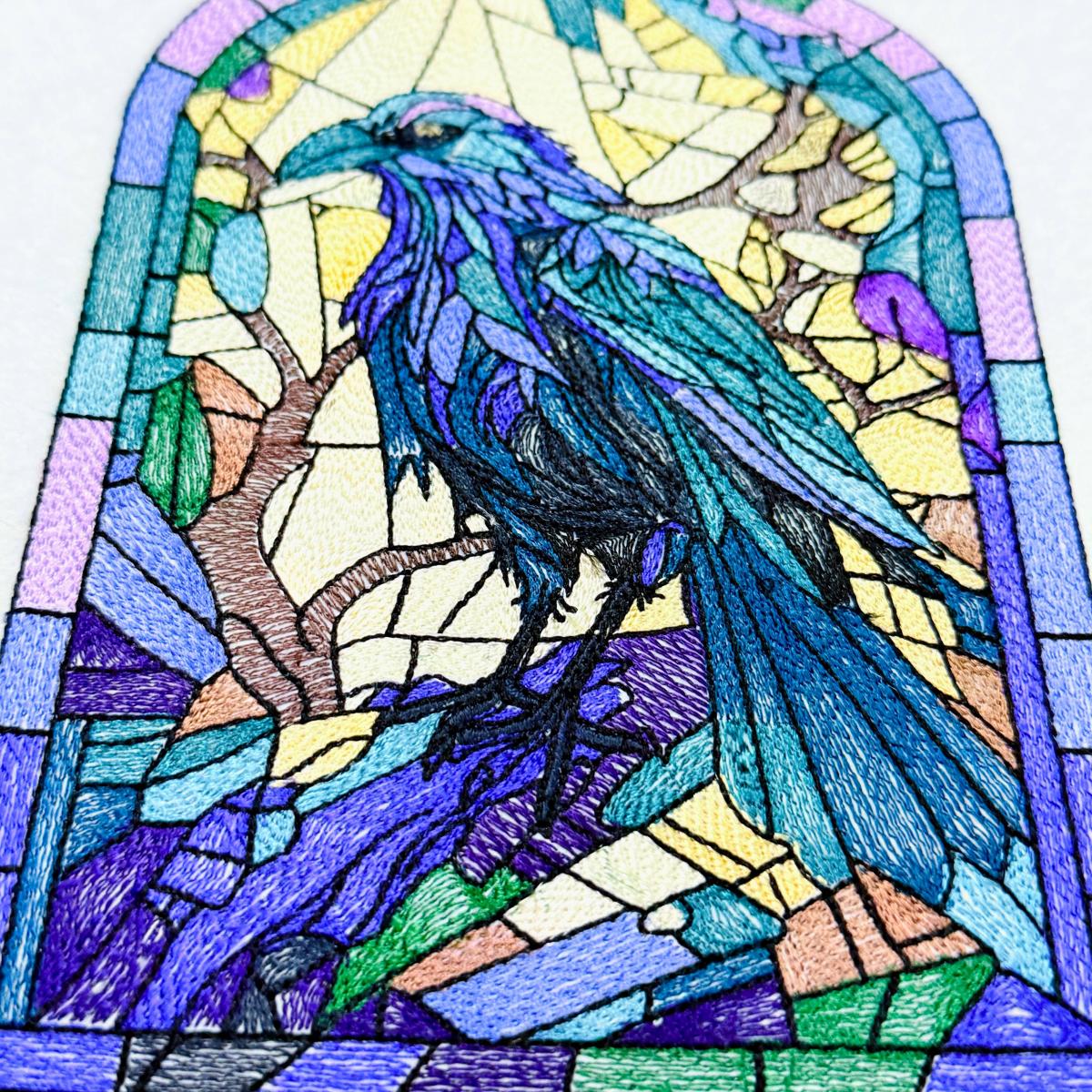 Stained Glass Raven