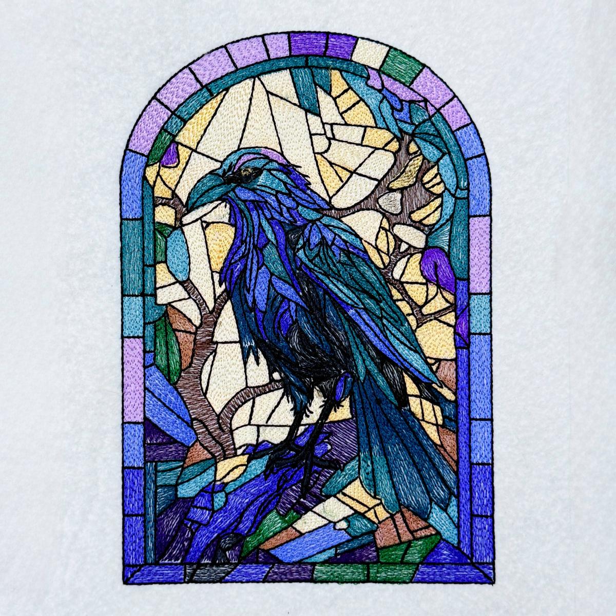 Stained Glass Raven