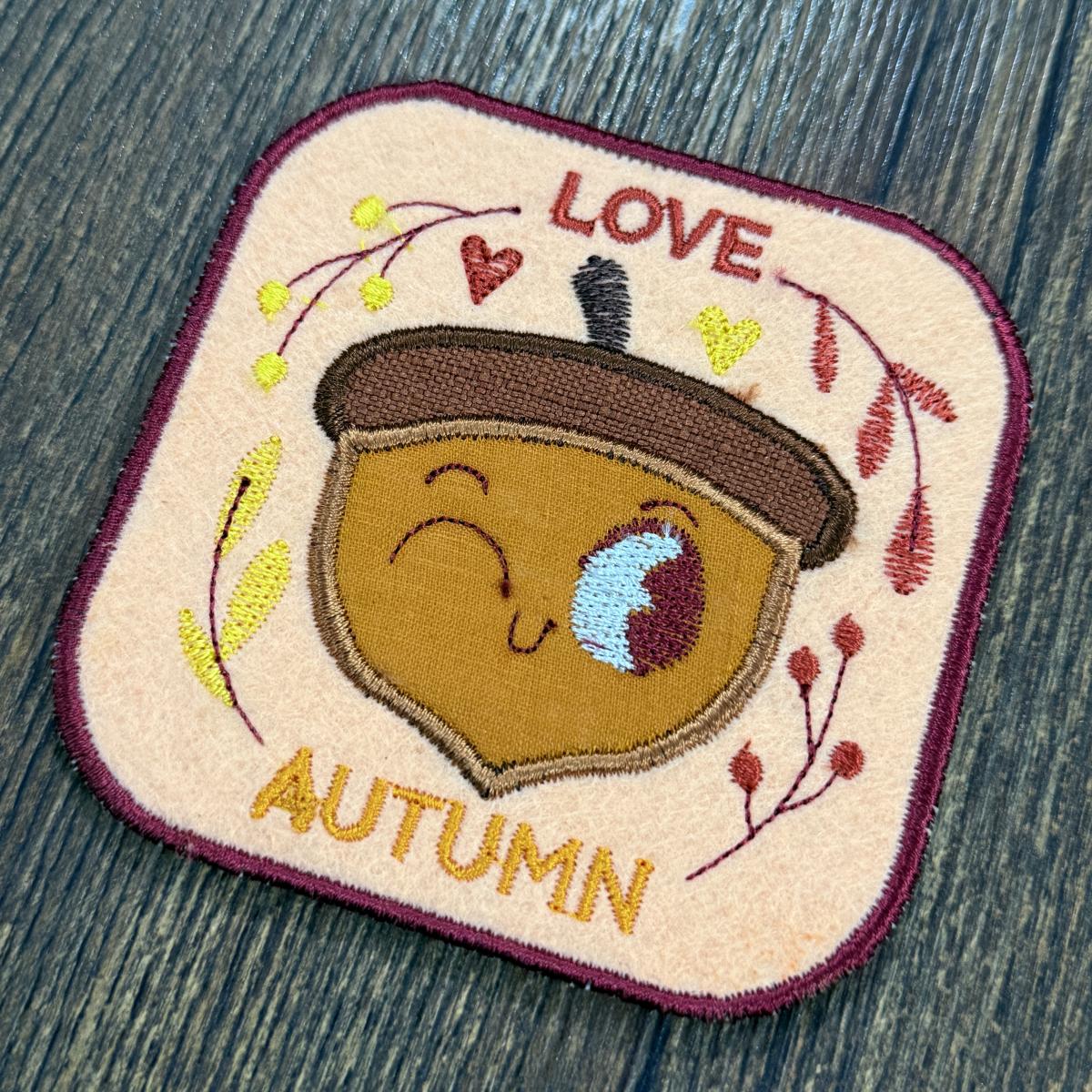 Winking Acorn ITH Applique Coaster Winking Acorn ITH Applique Coaster