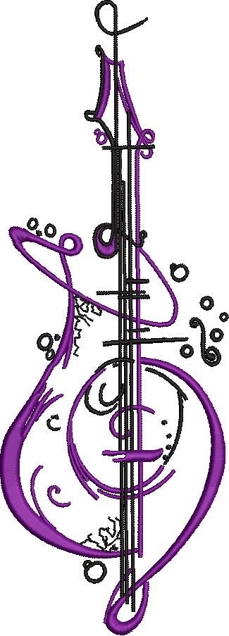 Guitar Embroidery Design